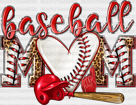 Baseball Mom Heart Design - Dtf Heat Transfer