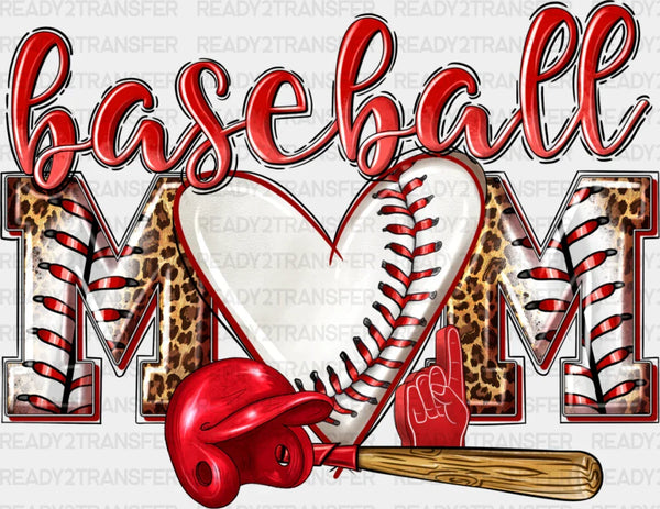 Baseball Mom Heart Design - Baseball DTF Heat Transfer