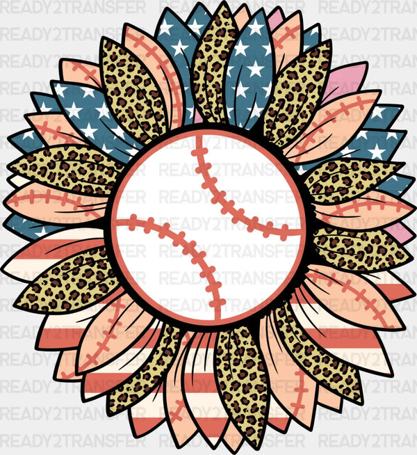 Baseball Sunflower Design - Baseball DTF Heat Transfer