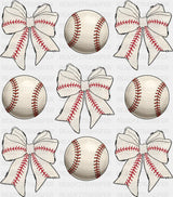 Baseballs And Ribbons - Baseball DTF Transfer ready2transfer