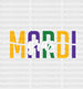BASIC MARDI GRAS DTF Transfer ready2transfer White