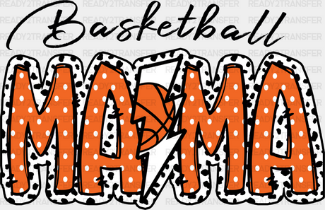 Basketball Mama Lightning Dalmatian Design - Dtf Heat Transfer Adult Unisex S & M (10’’) / Black