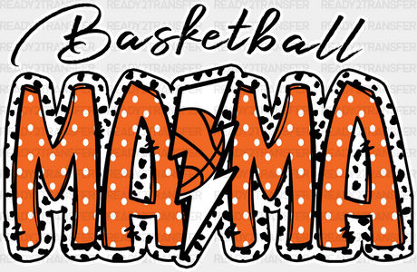 Basketball Mama Lightning Dalmatian Design - Dtf Heat Transfer Adult Unisex S & M (10’’) / White