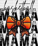 Basketball Mama Ribbon Design - Basketball DTF Heat Transfer ready2transfer Black