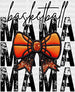 Basketball Mama Ribbon Design - Basketball DTF Heat Transfer ready2transfer White