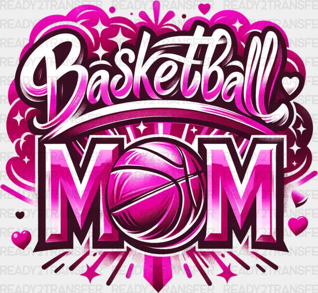Basketball Mom Pink Blue Orange Design - Dtf Transfer Adult Unisex S & M (10’’) / Color (See