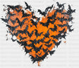 Bats & Orange Heart - Halloween DTF Transfer