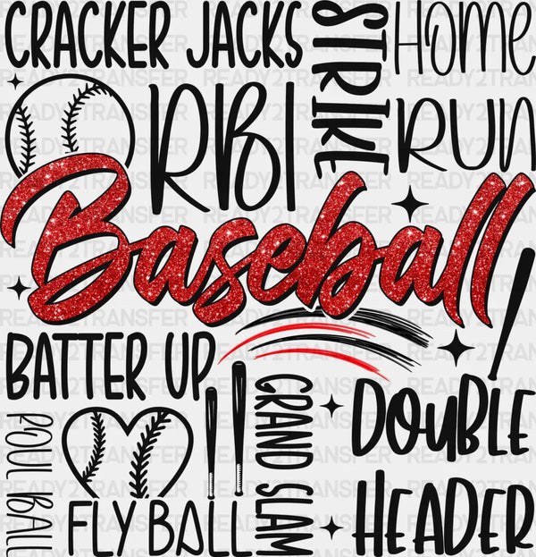 Batter Up Double Header Design - Baseball DTF Heat Transfer