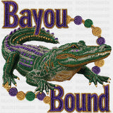 Bayou Bound Alligator - Mardi Gras DTF Transfers ready2transfer