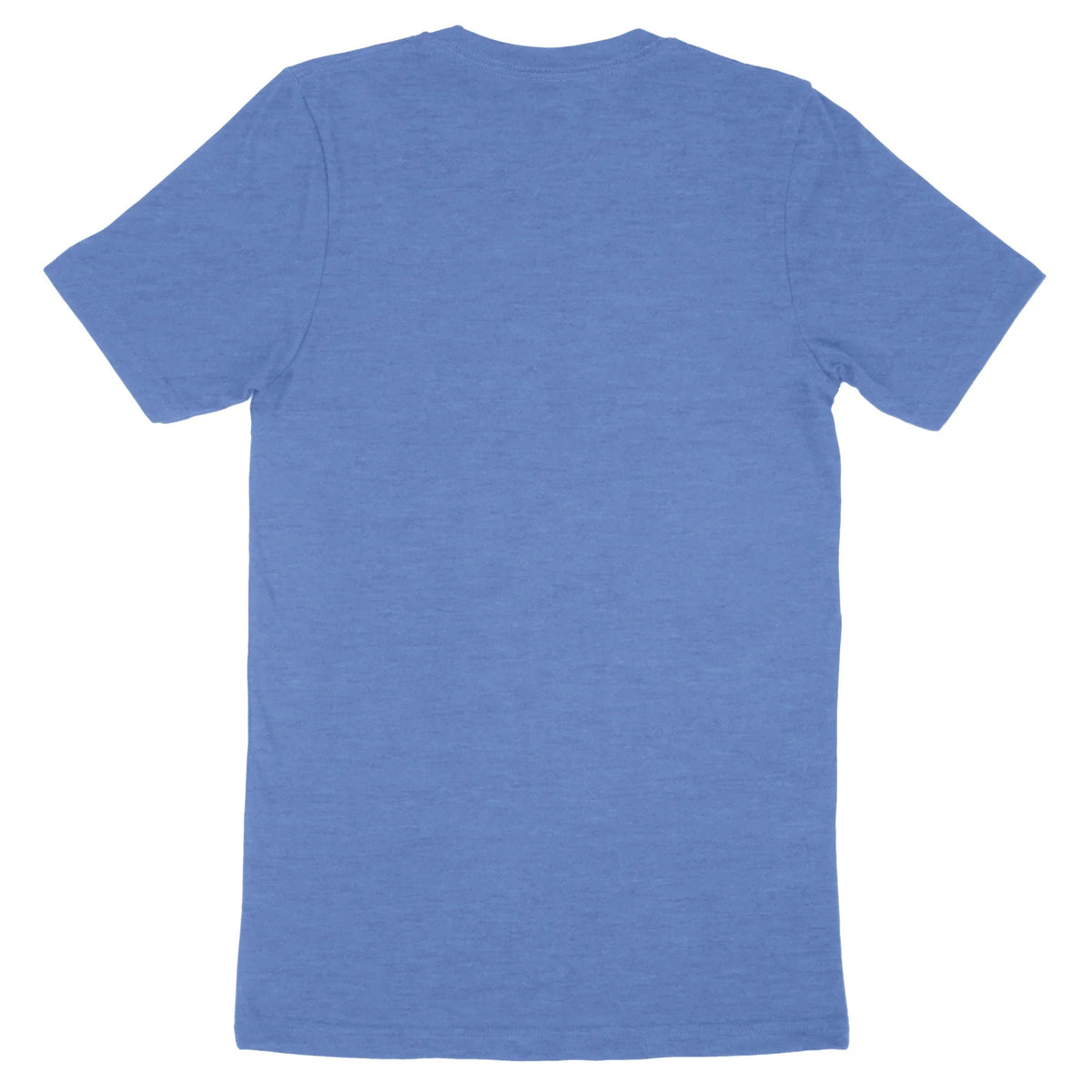 Back view of a blue Bella Canvas Adult T-Shirt 3001