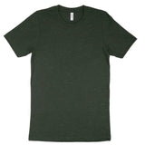 Dark heather green Bella Canvas Adult T-Shirt 3001 blank apparel.