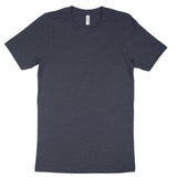Navy blue Bella Canvas 3001 adult t-shirt, blank and ready for custom DTF transfers.