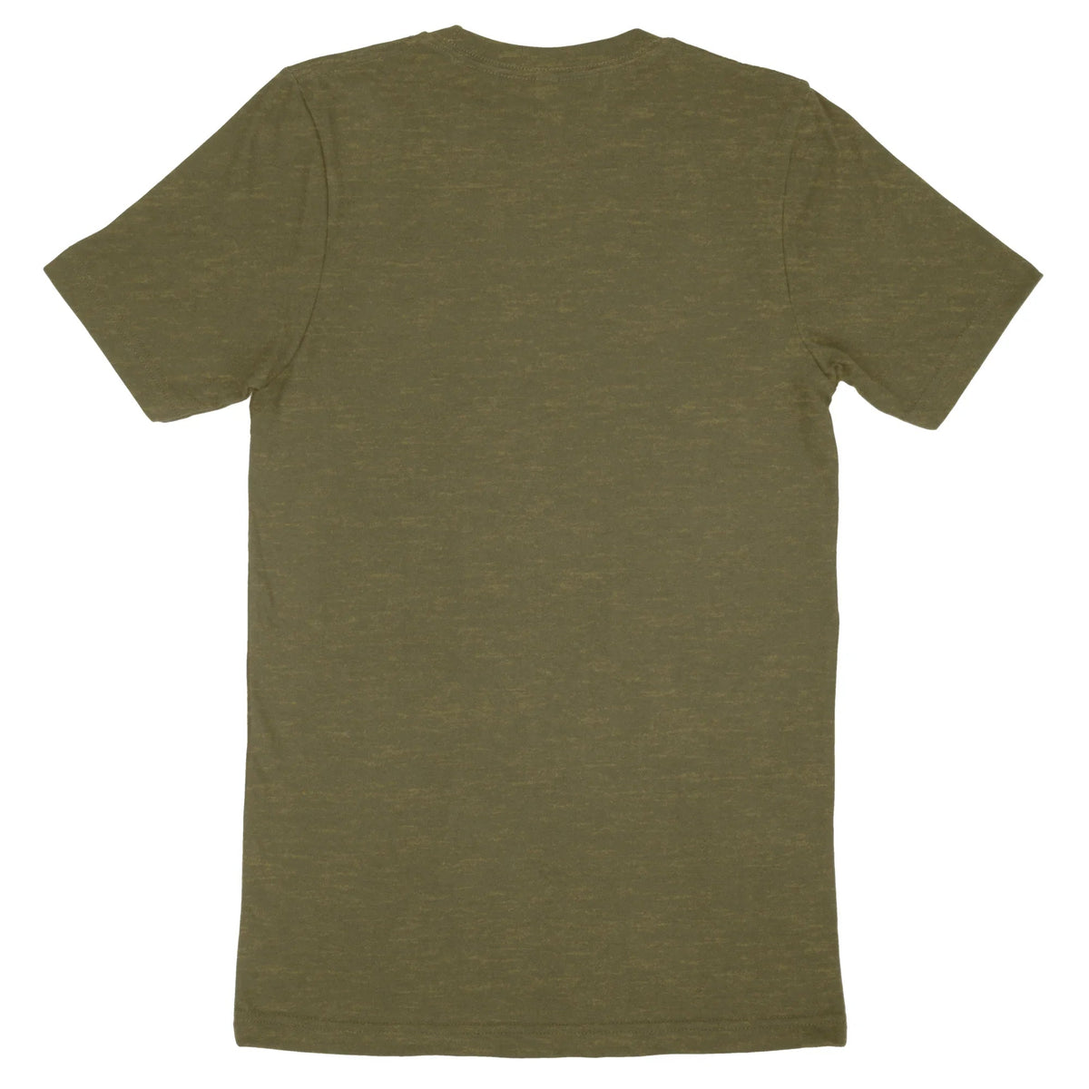 Back view of a plain olive green Bella Canvas Adult T-Shirt 3001