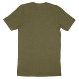 Back view of a plain olive green Bella Canvas Adult T-Shirt 3001
