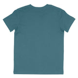 Heather deep teal short-sleeve cotton t-shirt, back view, casual apparel