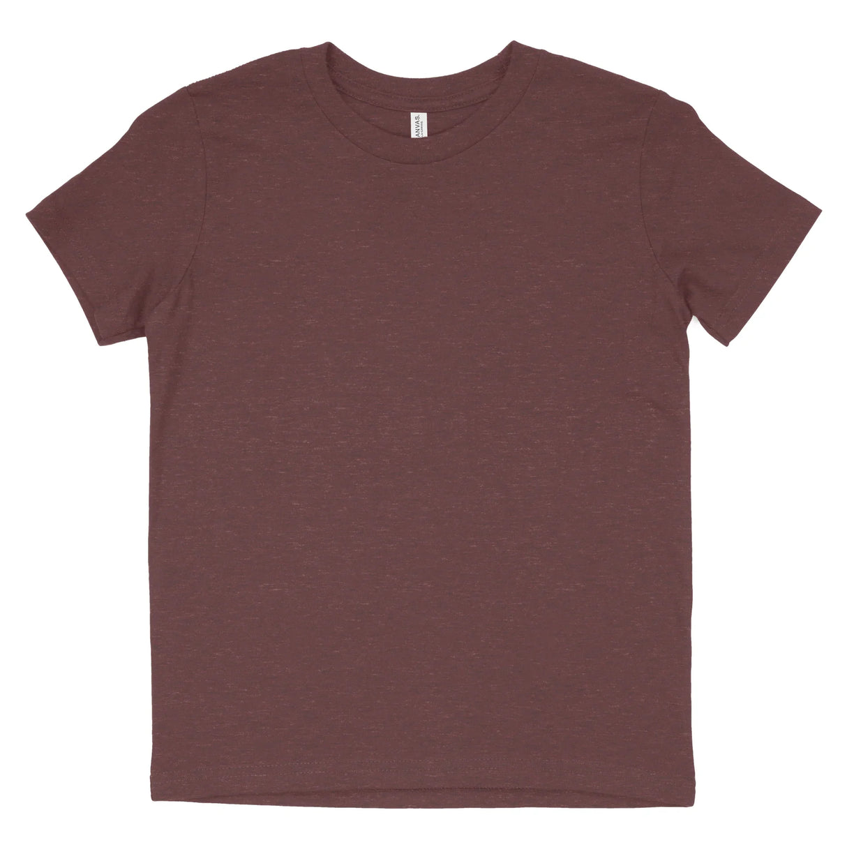 Heather maroon crew neck short sleeve unisex t-shirt flat lay