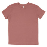 Heather mauve short sleeve unisex t-shirt with crew neck on white background