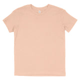 Heather peach short-sleeve cotton t-shirt with crew neck, plain front design