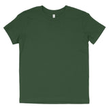 Plain forest green short-sleeve crewneck t-shirt on white background