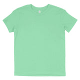 Plain mint green short-sleeve crew neck t-shirt on white background