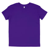Plain purple short sleeve crew neck t-shirt on white background