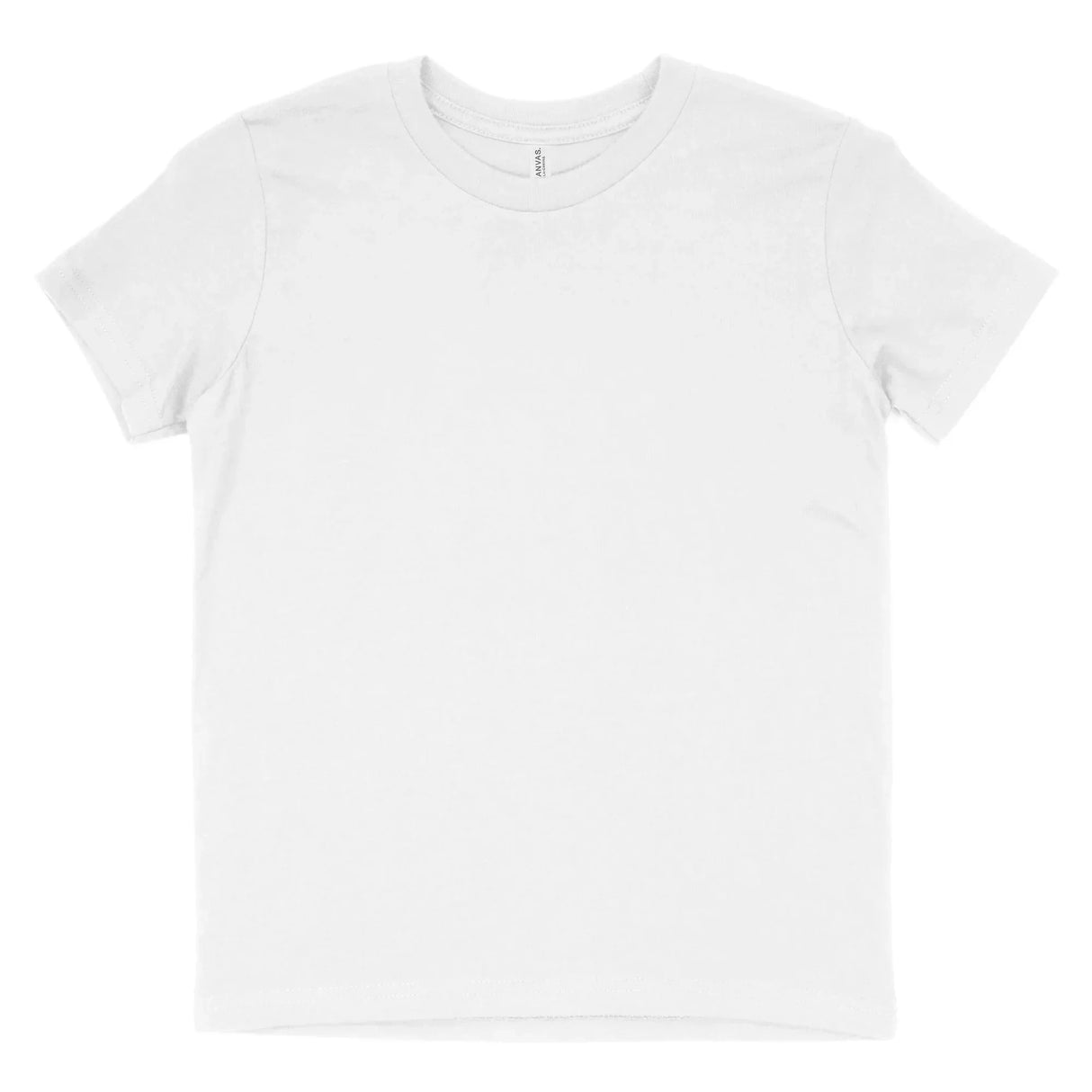 plain white crew neck short sleeve t-shirt on white background