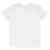 plain white crew neck short sleeve t-shirt on white background