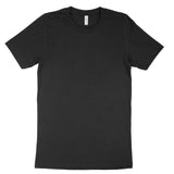 Plain black Bella Canvas adult t-shirt 3001 on a white background