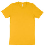 Yellow Bella Canvas Adult T-Shirt 3001 blank apparel for custom DTF transfers.