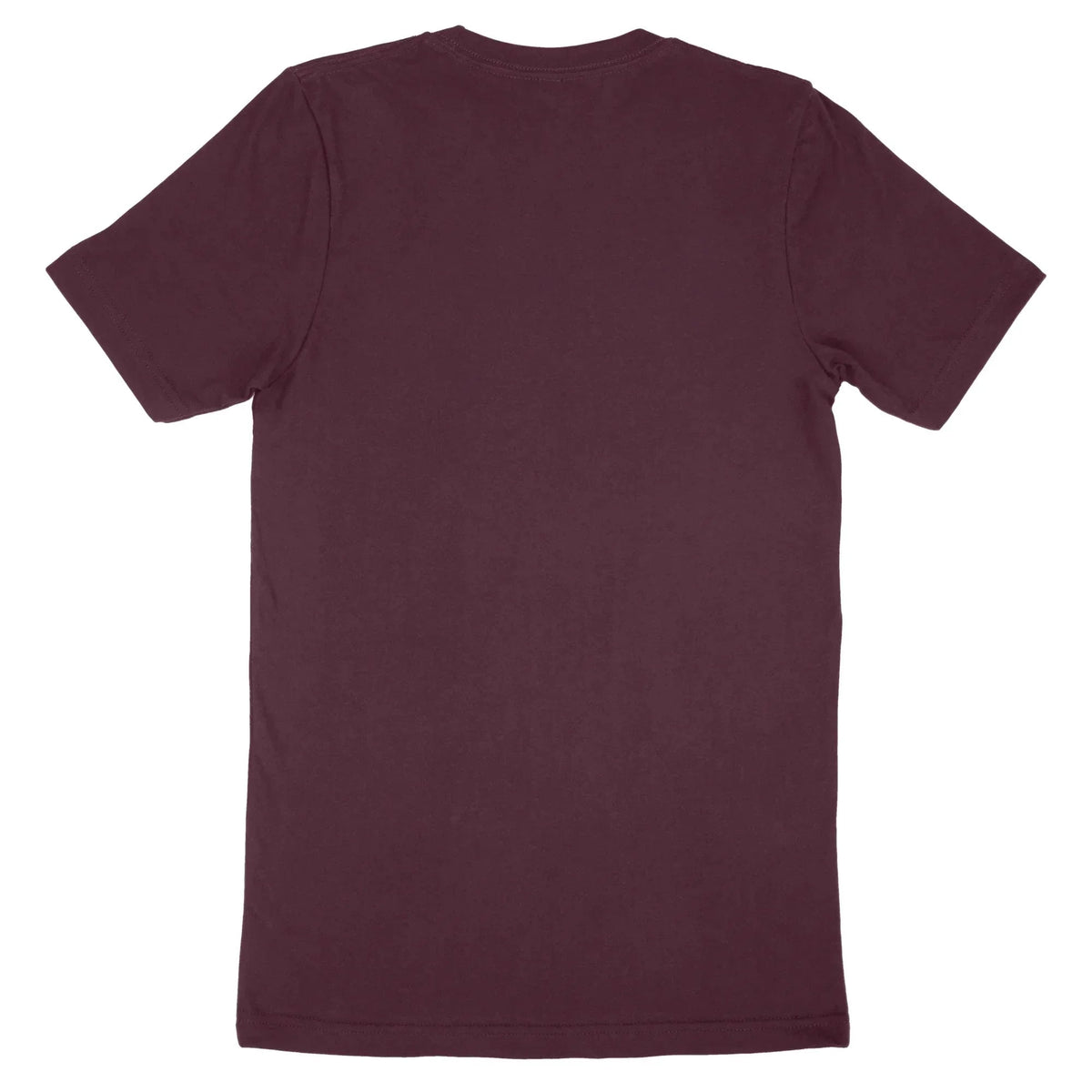 Back view of a plain burgundy Bella + Canvas Adult T-Shirt 3001