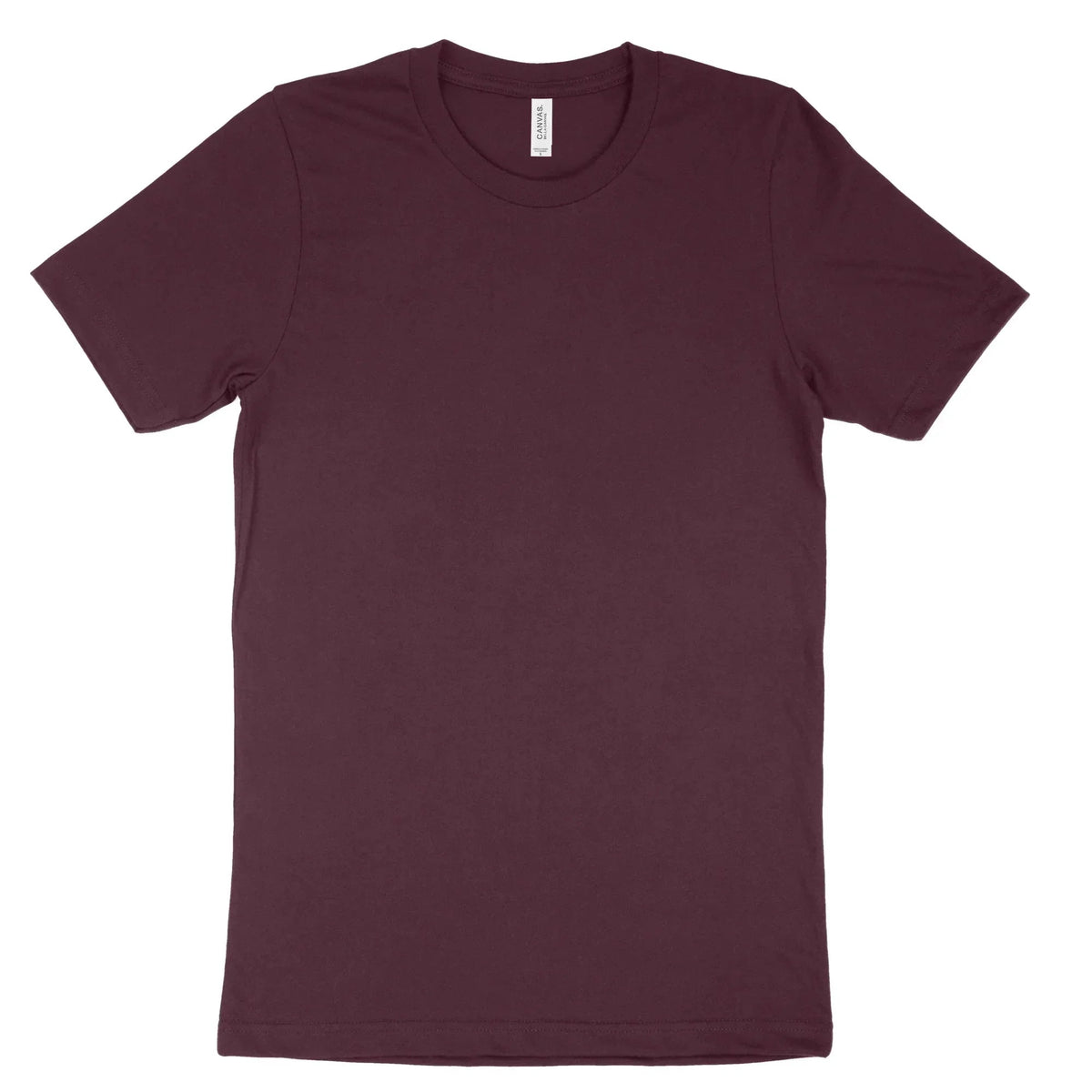 Maroon Bella Canvas adult t-shirt 3001, plain short sleeve crew neck tee