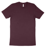 Maroon Bella Canvas adult t-shirt 3001, plain short sleeve crew neck tee