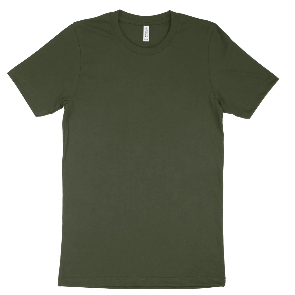 Olive green Bella Canvas 3001 adult t-shirt mockup