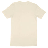 Back view of a plain cream Bella Canvas adult t-shirt 3001.