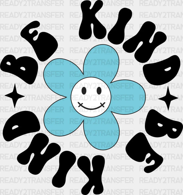 Be Kind Flower Design - Anti Bullying Dtf Heat Transfer Adult Unisex S & M (10’’) / Dark Color