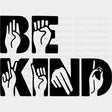 Be Kind Sign Language Blm Dtf Transfer Adult Unisex - S & M (10’) / Black