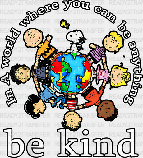 Be Kind World Jigsaw Puzzle Child Design - Dtf Transfer Adult Unisex S & M (10’’) / Dark Color