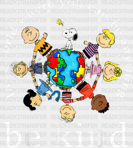 Be Kind World Jigsaw Puzzle Child Design - Dtf Transfer Adult Unisex S & M (10’’) / Light Color