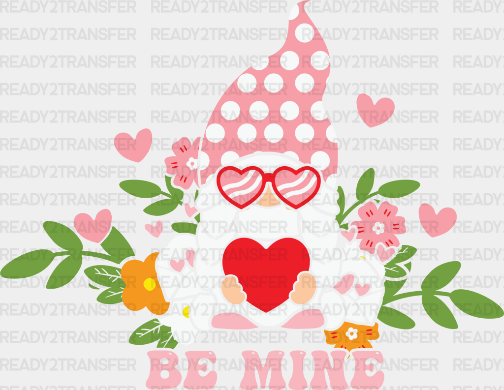 Be Mine Gnomie Heart Dtf Transfer