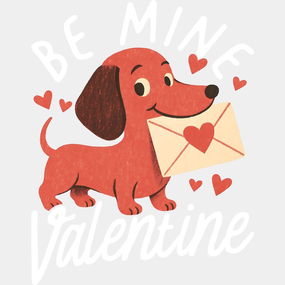Be Mine Valentine, Red Dog - Valentine's Day DTF Transfers ready2transfer Light Color Design (See Imaging)