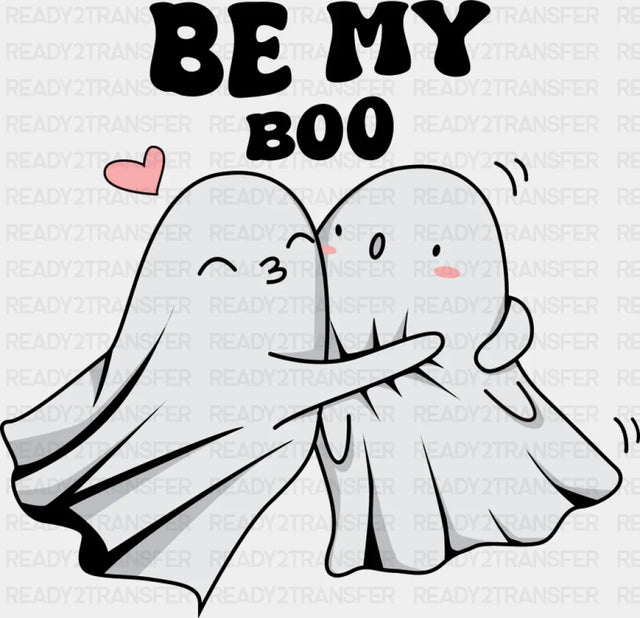 Be My Boo Ghosts Hugging - Valentine’s Day DTF Transfer Adult Unisex - S & M (10’’) / Dark Color Design (See Imaging)
