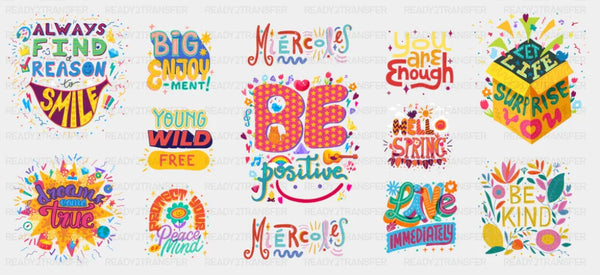 Be Positive - Mental Health Cup Wrap UV Sticker Permanent UV DTF Decal