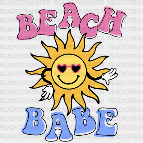 Beach Babe Smiley Sun Summer Dtf Transfer