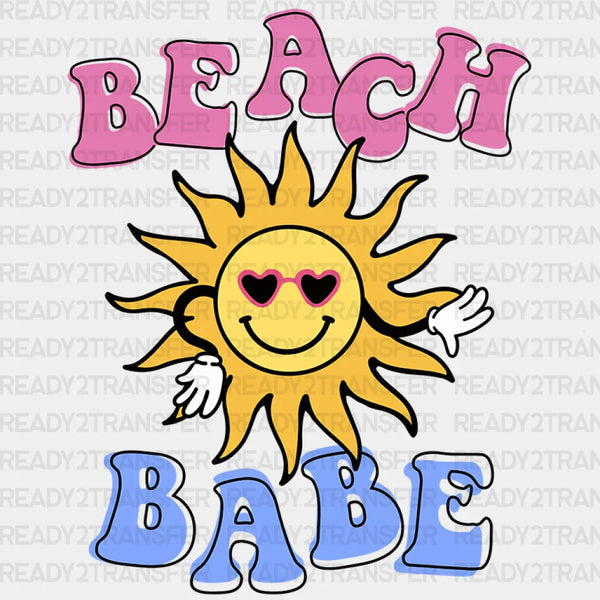 Beach Babe Smiley Sun Summer DTF Transfer