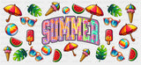 Beach Ball Ice Cream Watermelon - Summer Cup Wrap UV Sticker Permanent UV DTF Decal