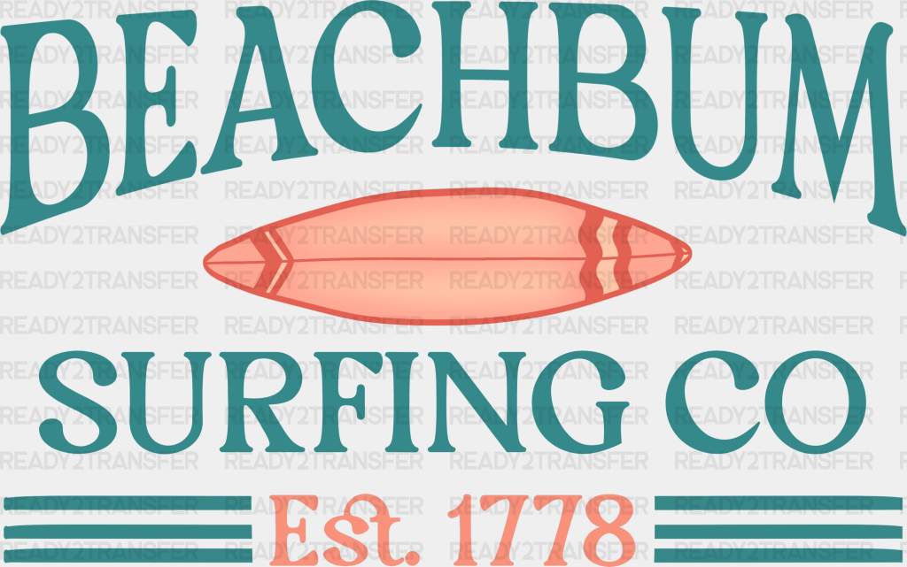 Beach Bum Surfing Co. - Summer Dtf Heat Transfer