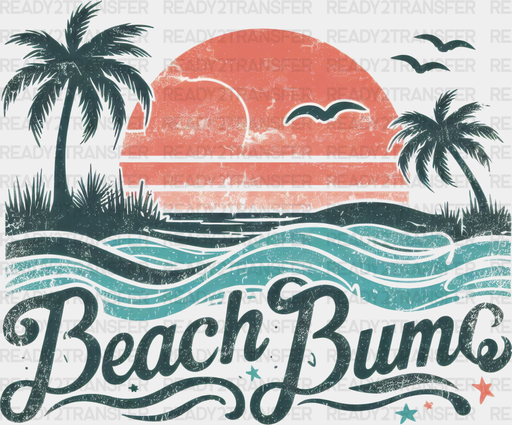 Beach Bums Design Summer Dtf Transfer