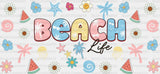Beach Life Flowers - Summer Cup Wrap Uv Sticker Permanent Dtf Decal