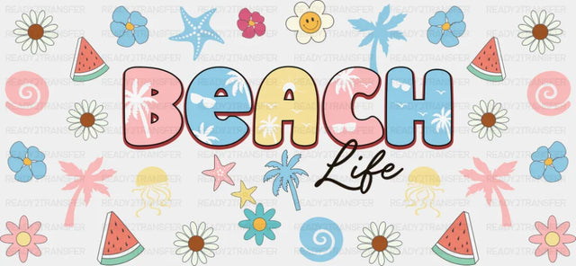 Beach Life - Summer Cup Wrap UV Sticker Permanent UV DTF Decal