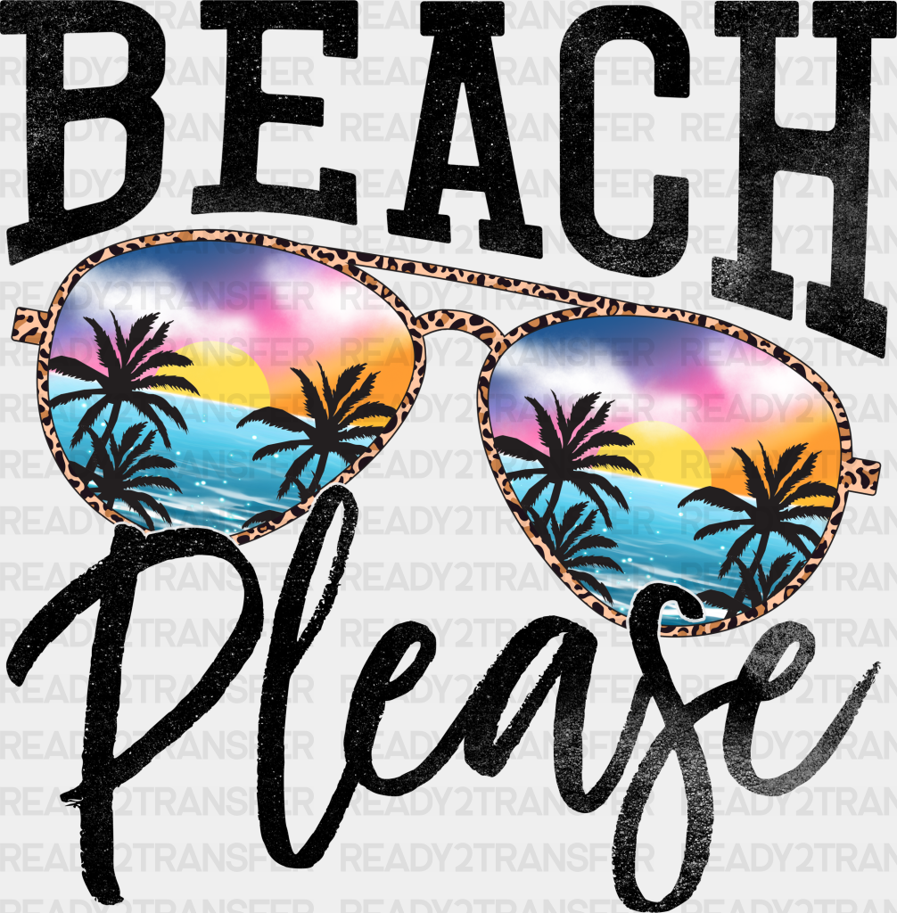 Beach Please Sunglasses Design - Summer Dtf Heat Transfer Adult Unisex S & M (10’) / Black